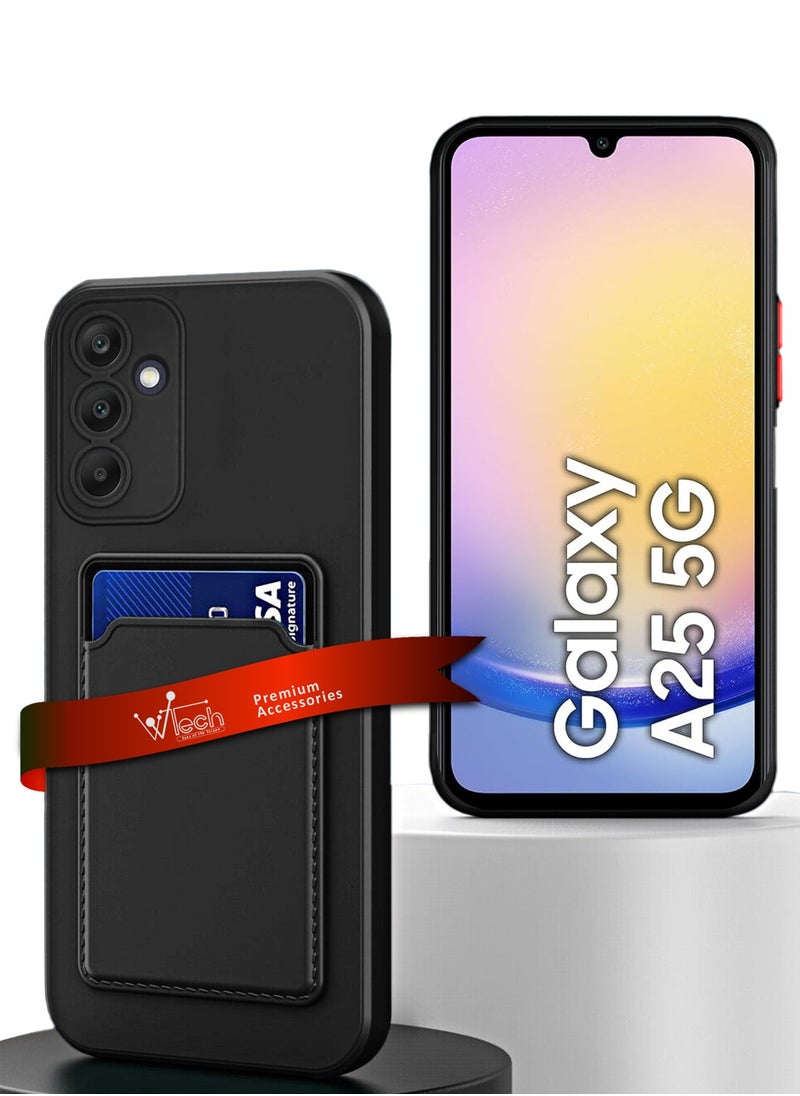 Wtech Silicone TPU With Card Holder Case Cover For Samsung Galaxy A25 5G 2023 Black  - Image 1