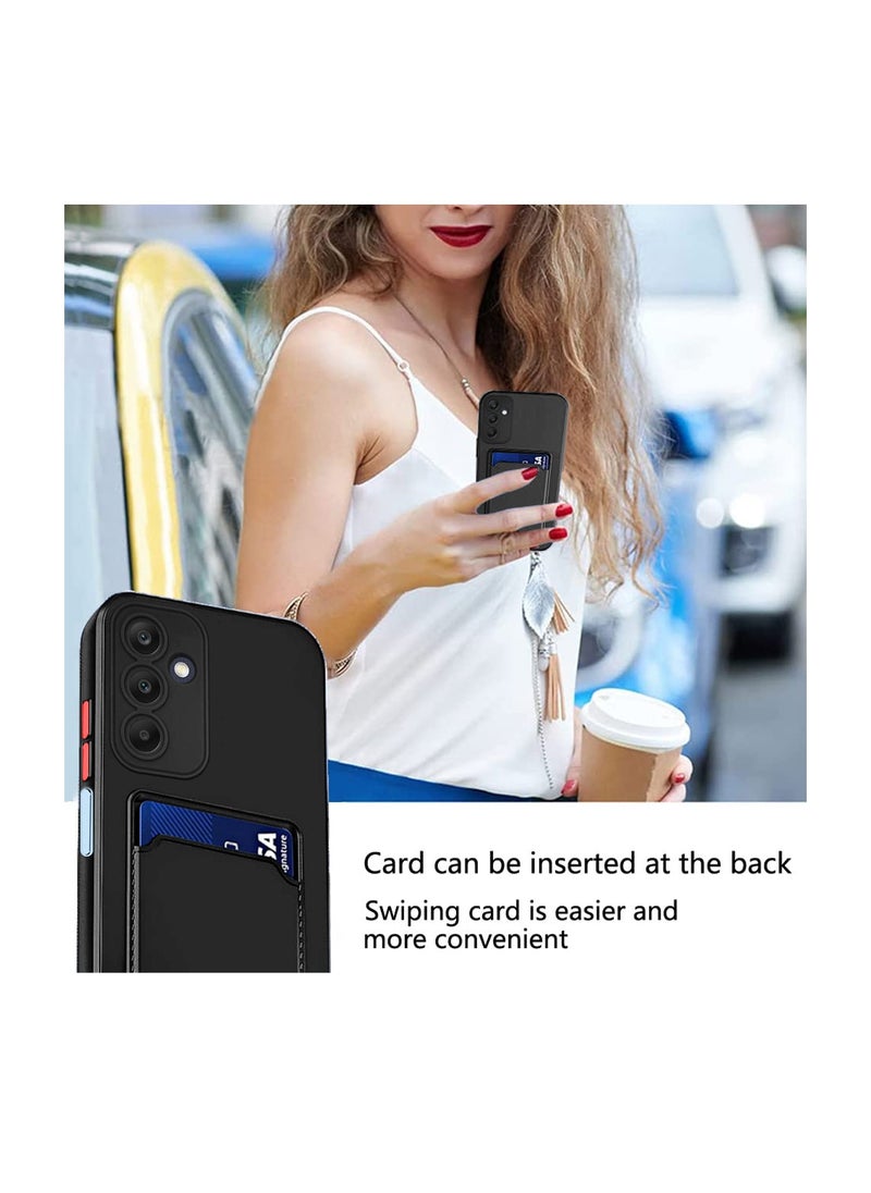 Wtech Silicone TPU With Card Holder Case Cover For Samsung Galaxy A25 5G 2023 Black  - Image 4