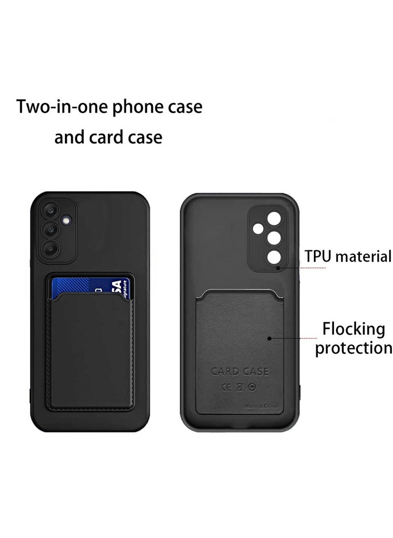 Wtech Silicone TPU With Card Holder Case Cover For Samsung Galaxy A25 5G 2023 Black  - Image 5
