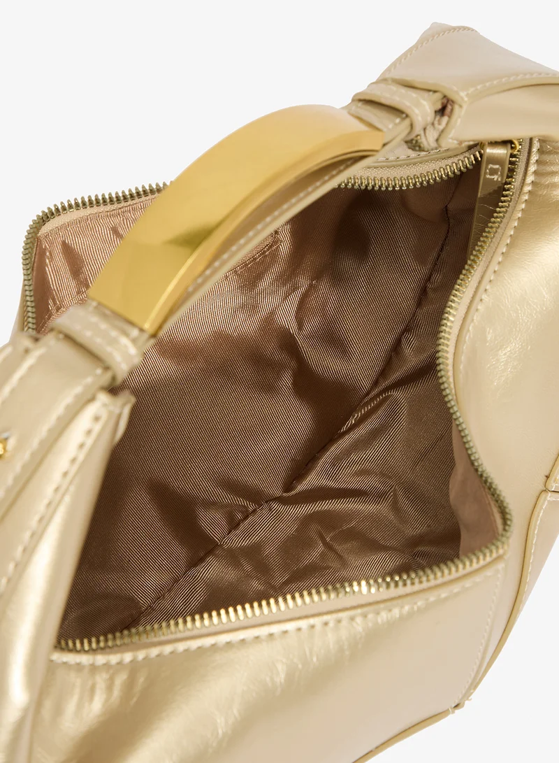 Namshi x Gold gold metallic statement handle bag for Women | Best Price UAE
