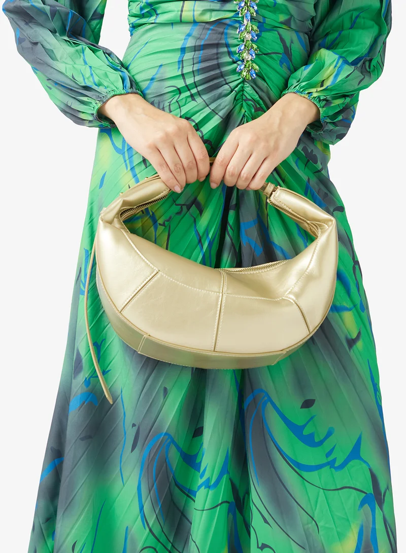 Namshi x Gold gold metallic statement handle bag for Women | Best Price UAE