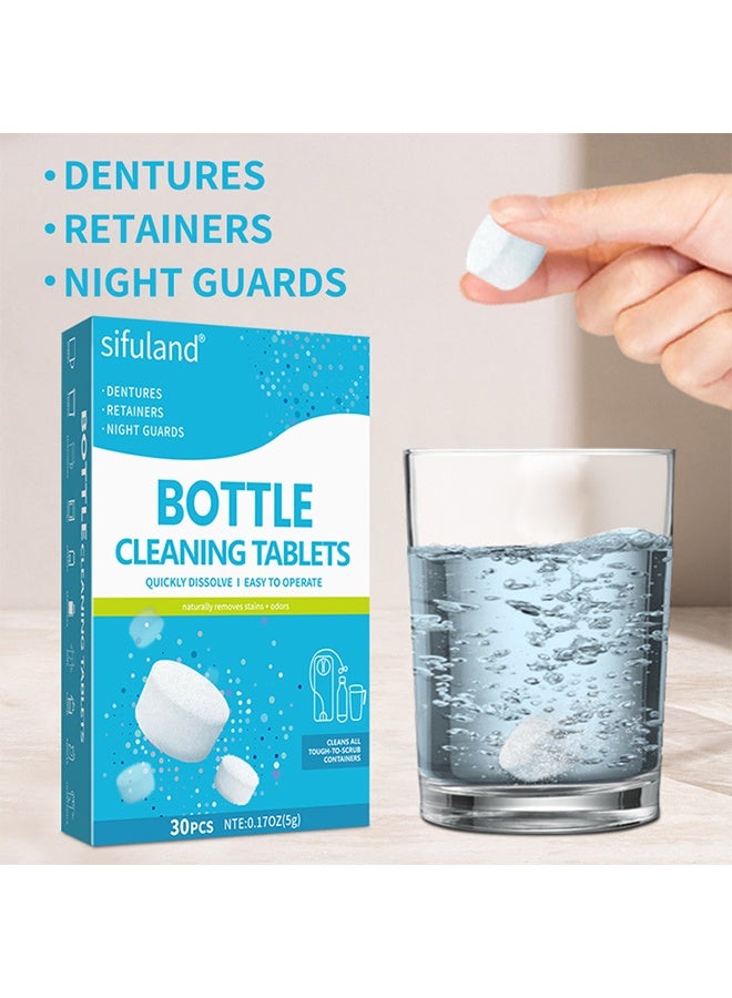 Water cup cleaning tablets, tea stain removal effervescent tablets, baby bottle and teapot cleaning tablets, limescale removal tablets, oxygen descaling tablets, Removes Odors, Stains, and Plaque, 30 Tablets - Image 2