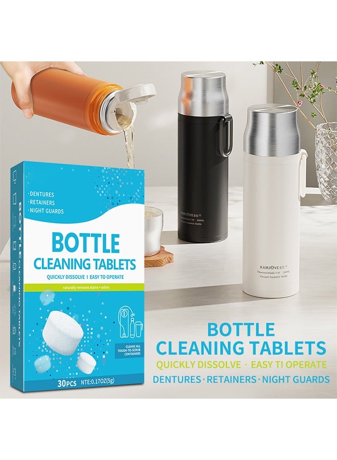 Water cup cleaning tablets, tea stain removal effervescent tablets, baby bottle and teapot cleaning tablets, limescale removal tablets, oxygen descaling tablets, Removes Odors, Stains, and Plaque, 30 Tablets - Image 3