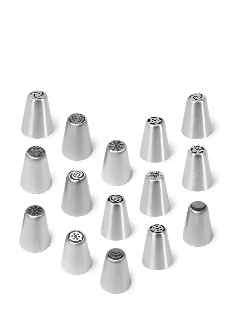 Fissman 15 Piece Russian Nozzle Pipping Tip Set Flower Tips Set 2  - Image 1