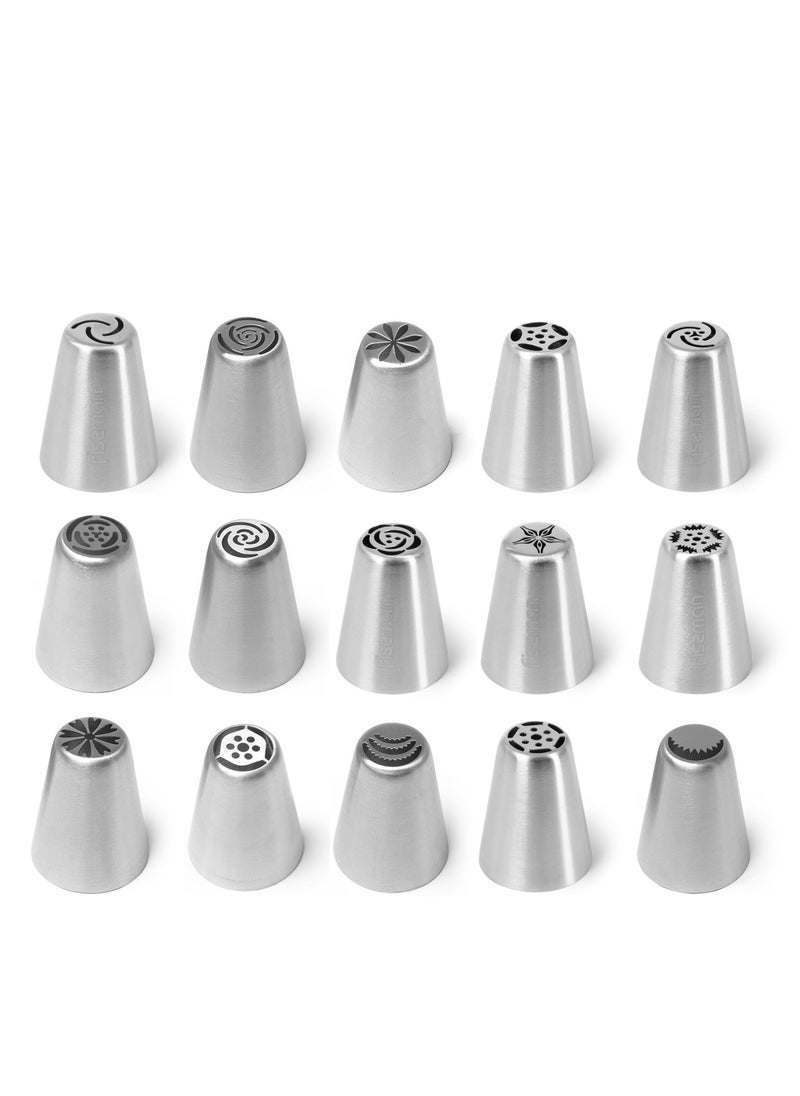 Fissman 15 Piece Russian Nozzle Pipping Tip Set Flower Tips Set 2  - Image 2