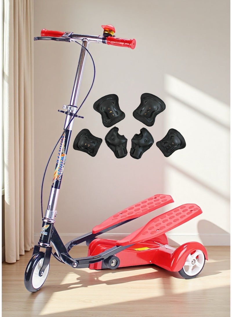 EASY FUTURE Kick Scooter for Boy & Girl – Smart Dual Pedal Scooter with Adjustable & Foldable Handlebar, Kids 3-Wheel Scooter Including Protective Gear Set - Image 5