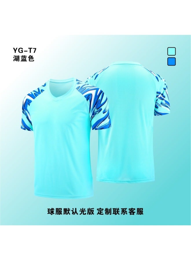 Yg-t7 Lake Blue New Football Sportswear Single Top Custom Running Quick-drying Training Clothes Sweat-wicking Football Clothes Top Competition Team Clothes