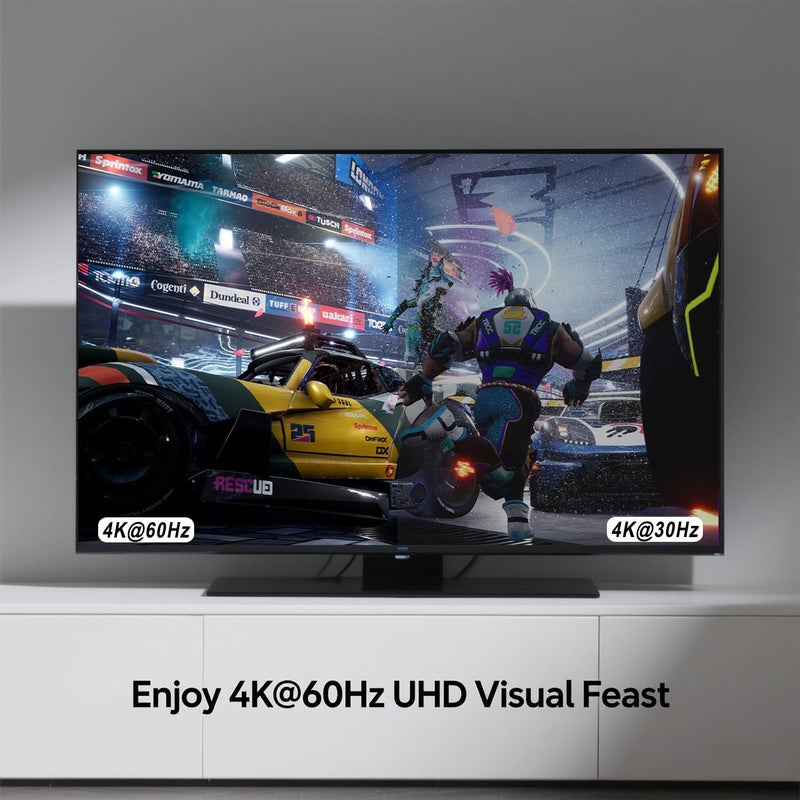 محول HDMI 5 في 1 مع مفتاح HDMI 4k@60Hz وجهاز تحكم عن بعد بالأشعة تحت الحمراء - مثالي لـ Nintendo Switch/OLED/Xbox PS5/4/3 مشغل Blu-Ray Fire TV Stick Roku Apple TV Chromecast PC - Image 5