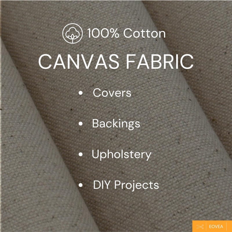 EOVEA | Canvas Fabric | Cotton Duck | 100% Cotton | 4oz Lightweight | 60" Wide | Arts & Crafts, Tote Bags, Backings, Covers, Painting, Upholstery (1 Yard) - Image 3