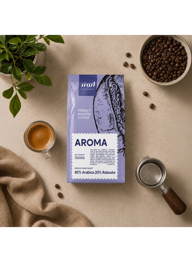Mood Espresso حبوب قهوة محمصة عطرية 1000 جرام بنكهة غنية وعطرية - Image 4