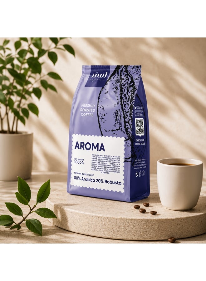 Mood Espresso حبوب قهوة محمصة عطرية 1000 جرام بنكهة غنية وعطرية - Image 3