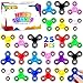 SCIONE Fidget Hand Spinners 25 PC Color Bundle Bulk EDC TriSpinner Desk School Toy Anxiety Relief ADHD Student Relax Therapy Pack Combo Wholesale Green Red Black White Blue Yellow Glow Pink Glow Sky Blue1 - Image 2