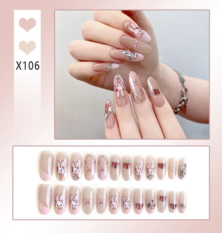 Hand-Worn Armor Net Red Explosions Broken Diamond Butterfly Glitter Nail Nail Nail Nail Piece Finished Nail Patch Jelly Glue - Image 1
