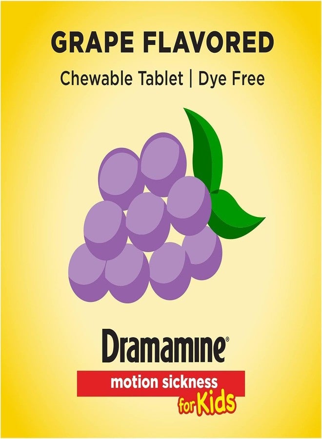 Dramamine Motion Sickness Relief for Kids, Grape Flavor,8 Count (Pack of 2) - Image 4