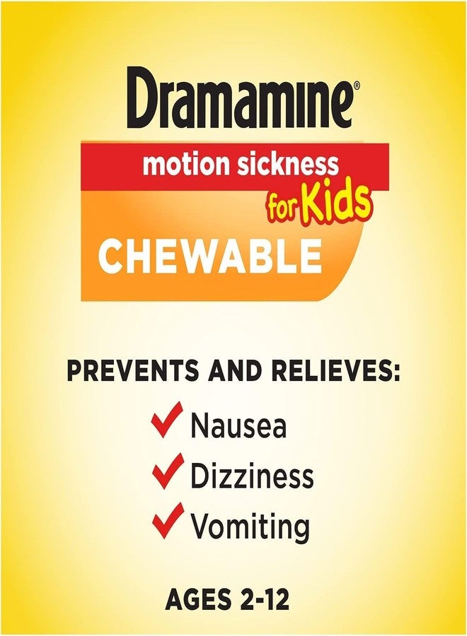 Dramamine Motion Sickness Relief for Kids, Grape Flavor,8 Count (Pack of 2) - Image 3