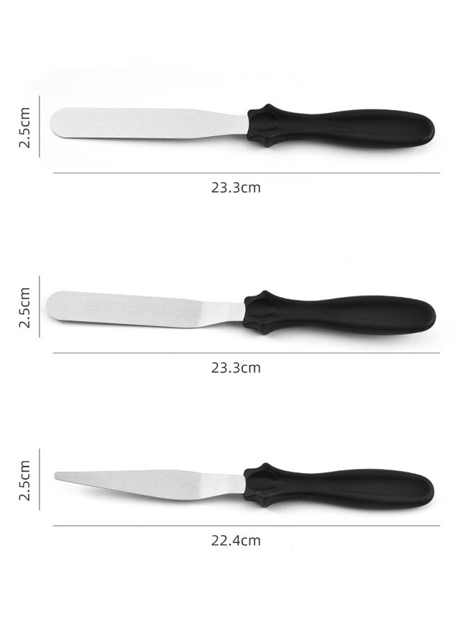 Generic 3 Pieces Stainless Steel Cake Baking Pastry Spatula Scraper Decoration Tools  - Image 4
