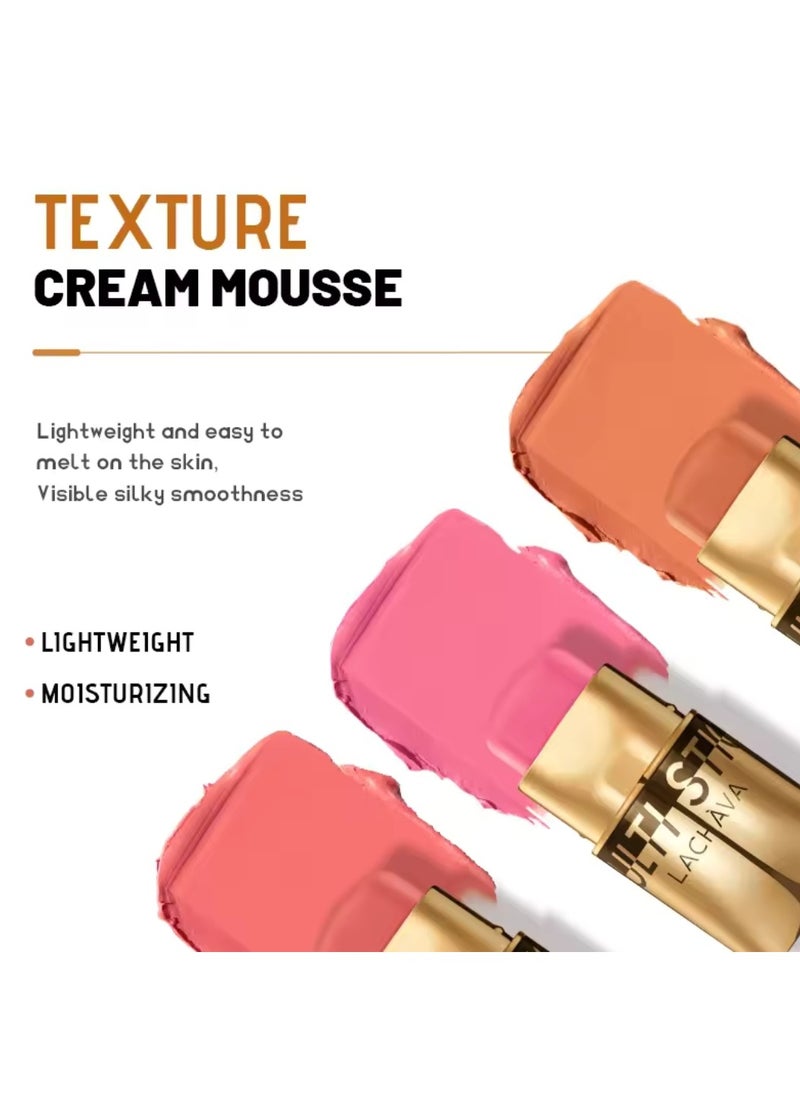 LACHAVA - Multi Stick Blush for Eyeshadow and Lipstick Eyeshadow Lipstick and Face Blusher Cream 3 in 1 Non Sticky Moisturizing Hydrating Smooth Face Blush Makeup Lipstick 8G 03 - Image 1