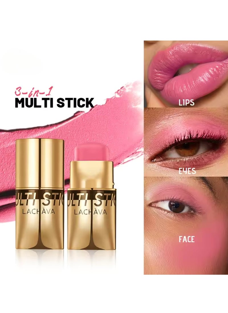 LACHAVA - Multi Stick Blush for Eyeshadow and Lipstick Eyeshadow Lipstick and Face Blusher Cream 3 in 1 Non Sticky Moisturizing Hydrating Smooth Face Blush Makeup Lipstick 8G 03 - Image 1