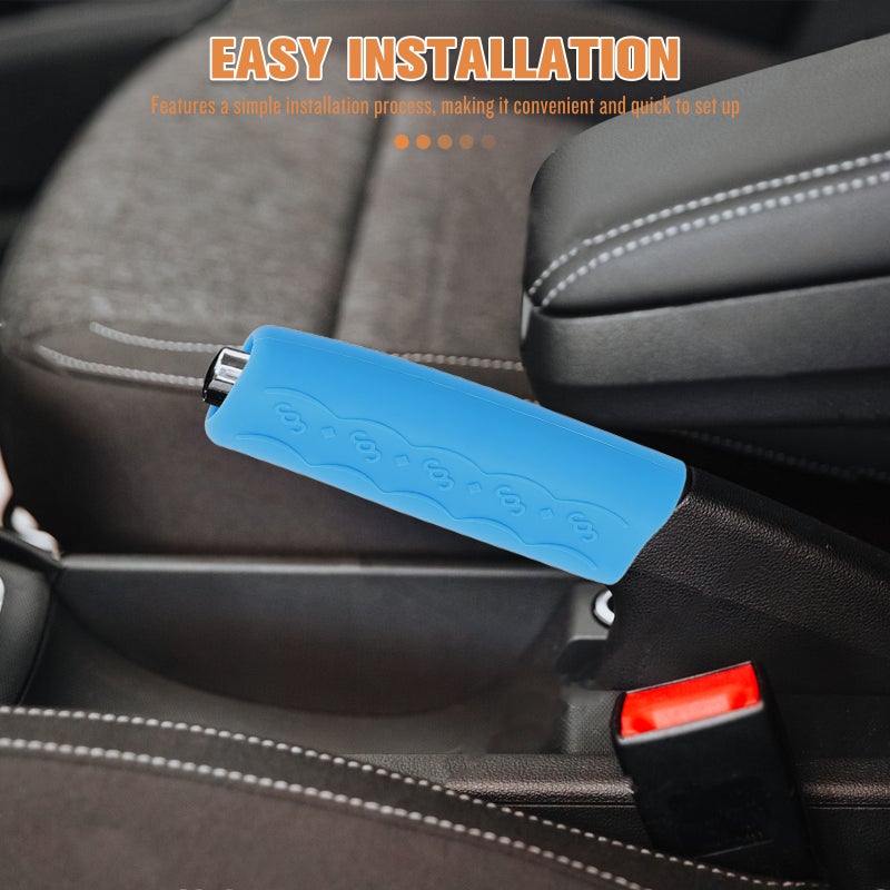 2pcs Car Hand Brake Cover Universal Silicone Anti- Parking Brake Handle Cover Car Accessories For Most Vehicles Car Accessories Black - Image 2