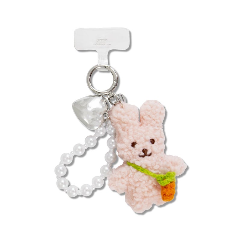 Sonix | Phone Wristlet with Plush Animal Charm - Detachable Universal Smartphone Wrist Strap, Hands-Free Bracelet | Bunny - Image 1
