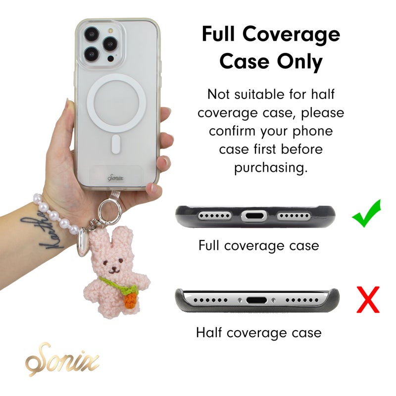 Sonix | Phone Wristlet with Plush Animal Charm - Detachable Universal Smartphone Wrist Strap, Hands-Free Bracelet | Bunny - Image 2