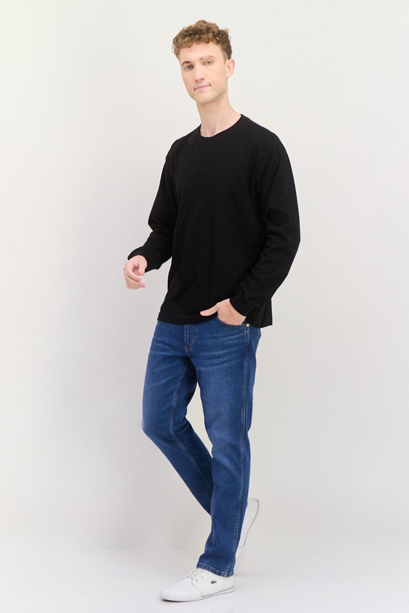 GAP Men Crew Neck Long Sleeves Solid T-Shirt, Black - Image 4