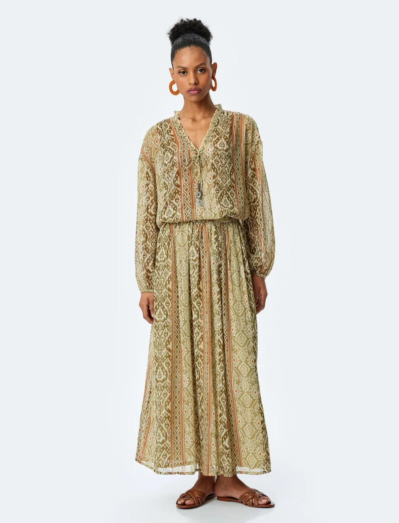 كوتون Patterned Long Skirt