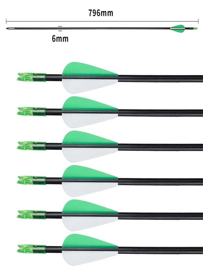 RedOak Archery Arrows for Recurve Bow Target Practice - Pack of 6- Green - 29 Inches - Image 3