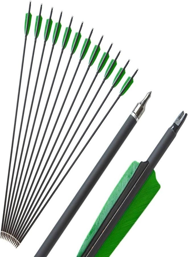 RedOak Archery Arrows for Recurve Bow Target Practice - Pack of 6- Green - 29 Inches - Image 4