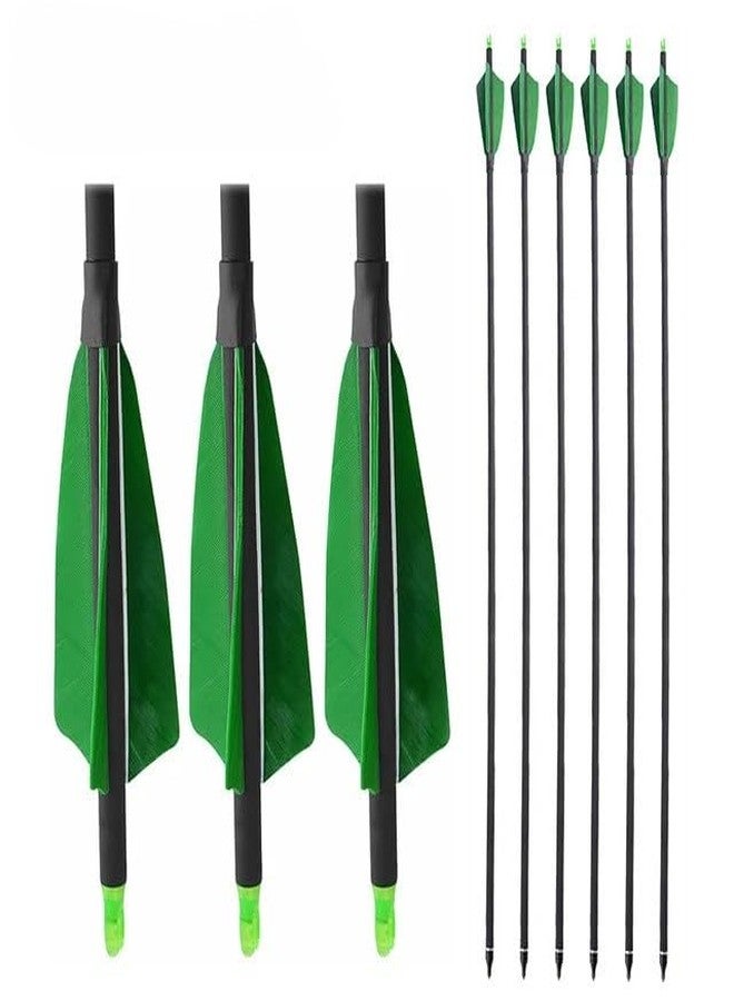 RedOak Archery Arrows for Recurve Bow Target Practice - Pack of 6- Green - 29 Inches - Image 1