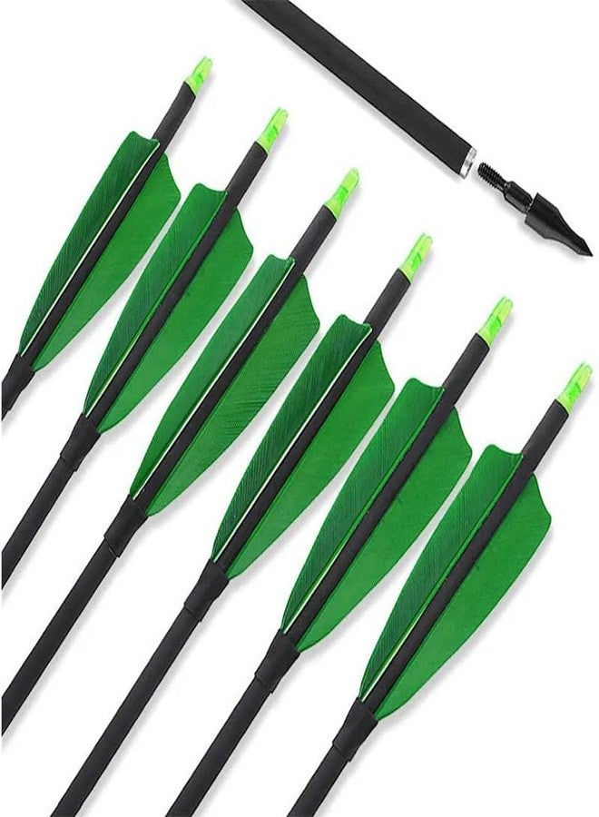 RedOak Archery Arrows for Recurve Bow Target Practice - Pack of 6- Green - 29 Inches - Image 2
