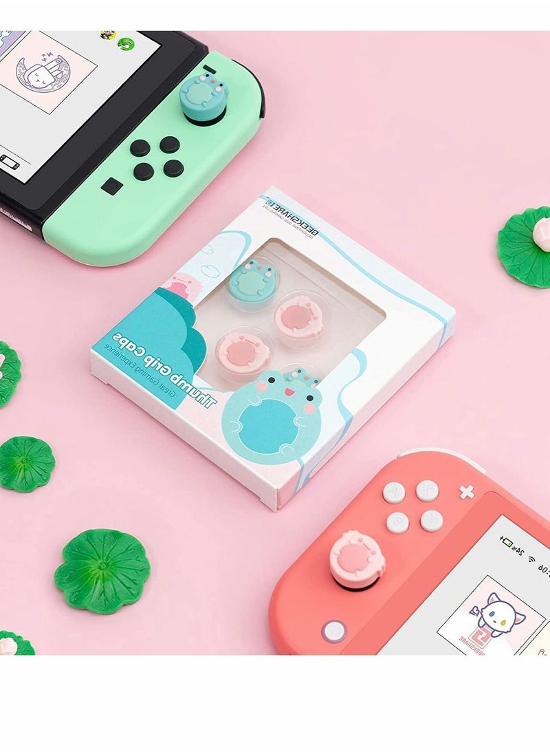 Y&D - Cute Switch Thumb Grip Caps Compatible with OLED Lite Console Animal Theme Soft Anti-slip Silicone Analog Stick Button Cover for Joy Con Controller 4PCS Joystick Cap - Image 1