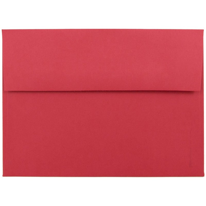JAM PAPER A7 Colored Invitation Envelopes 5 14 x 7 14 Red Recycled 100Pack