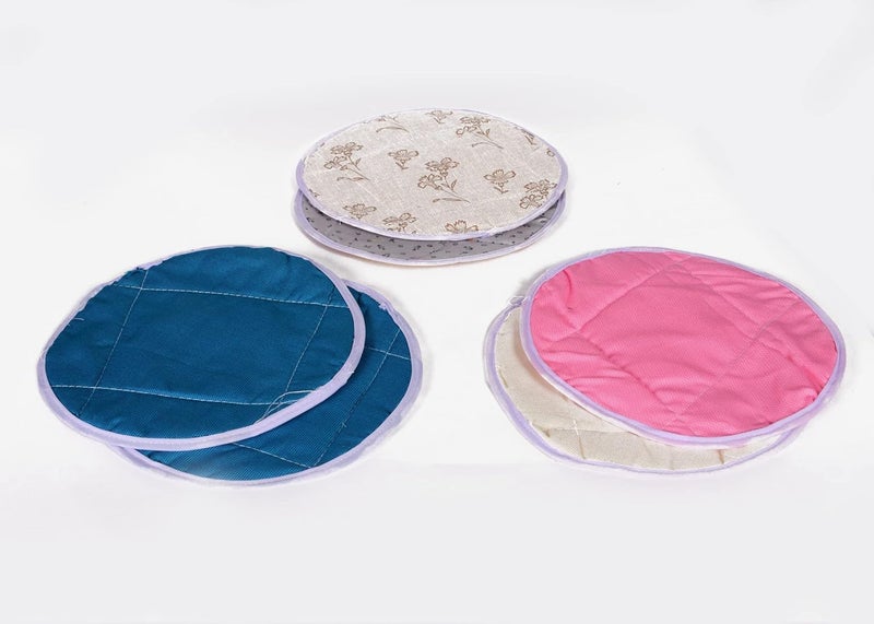 SUNVIKA HOUSE Sunvika House 100 Cotton Roti Chapati Cloth Cover Box Set Of 3 Casserole Hot For TiffinsSandwitchTortilla Wrap Malmal Muslin Rumals Flaps Washable Round Shape  - Image 2