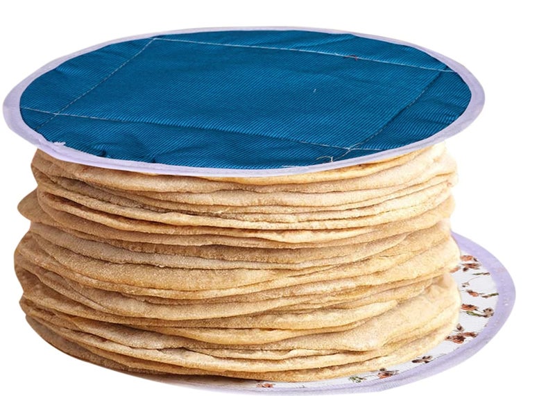 SUNVIKA HOUSE Sunvika House 100 Cotton Roti Chapati Cloth Cover Box Set Of 3 Casserole Hot For TiffinsSandwitchTortilla Wrap Malmal Muslin Rumals Flaps Washable Round Shape  - Image 3