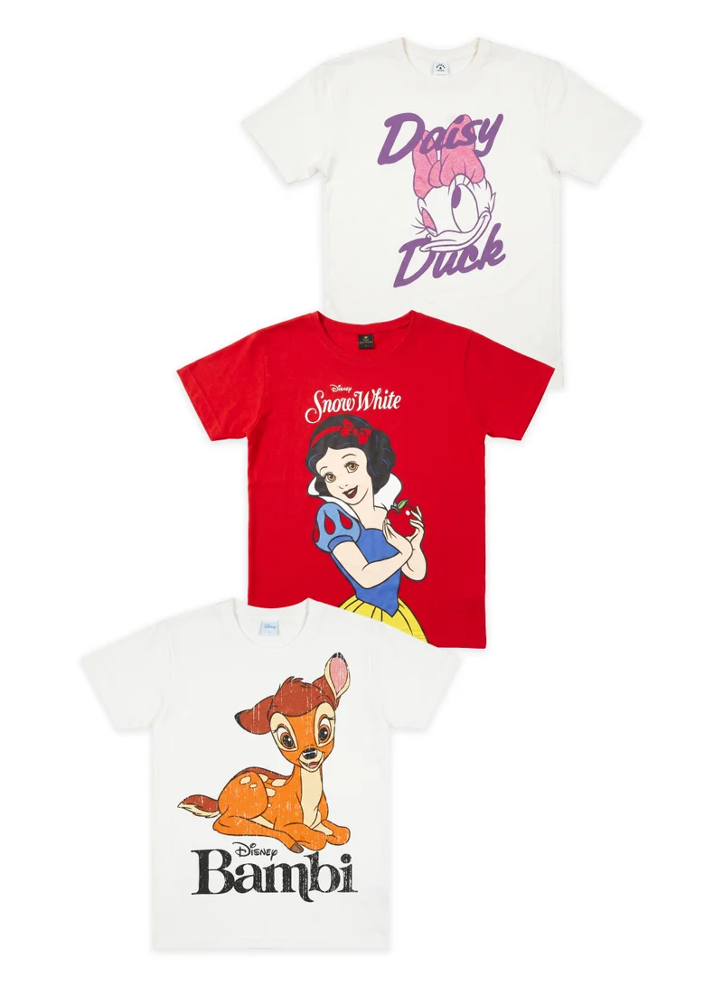 ديزني Disney Women’s Character Graphic T-Shirts – Pack of 3