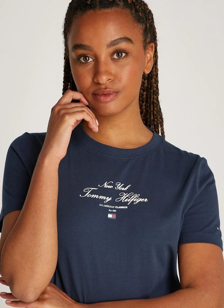 تومي هيلفيغر Crew Neck Graphic T-Shirt