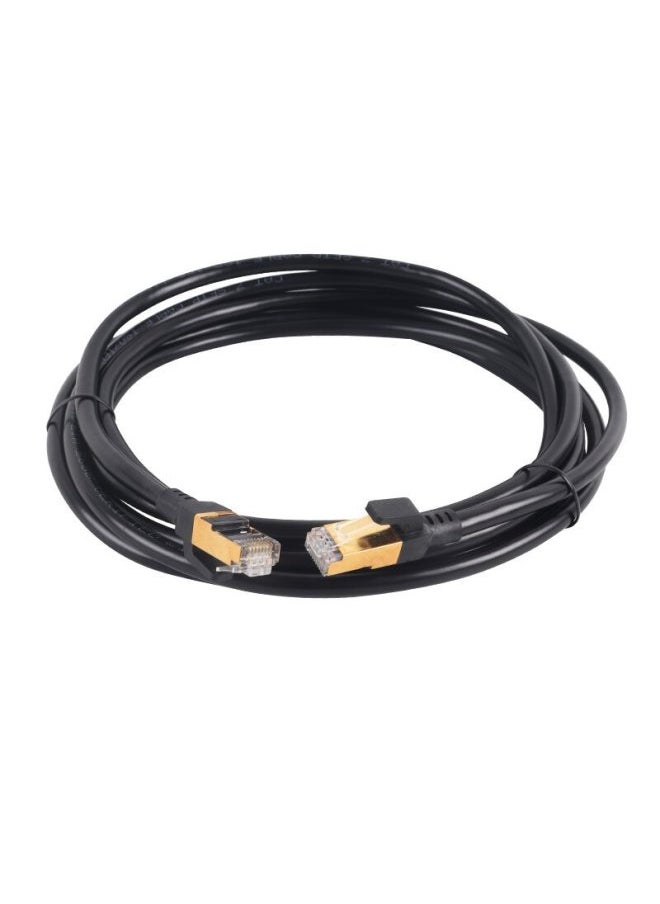 Generic Class 7 10 Gigabit Network Cable Finished Network Cable Tested Oxygen-free Copper CAT7/SFTP High-speed Network Broadband Jumper-Color:Black-Line Length:15M  - Image 1