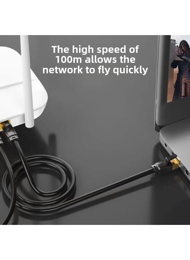 Generic Class 7 10 Gigabit Network Cable Finished Network Cable Tested Oxygen-free Copper CAT7/SFTP High-speed Network Broadband Jumper-Color:Black-Line Length:15M  - Image 5