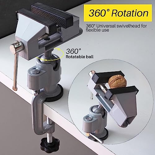 HOMDUM 360 Universal Vice by- Rotating Vise with Heavy Base for Woodworking, Jewelry Making, Engraving, Fly Tying, and More - Image 2