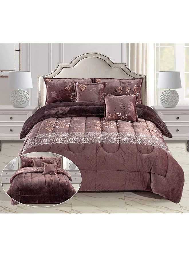 erorex Warm And Fluffy Winter Velvet Fur Reversible Comforter Set Single Size 160 - Image 1