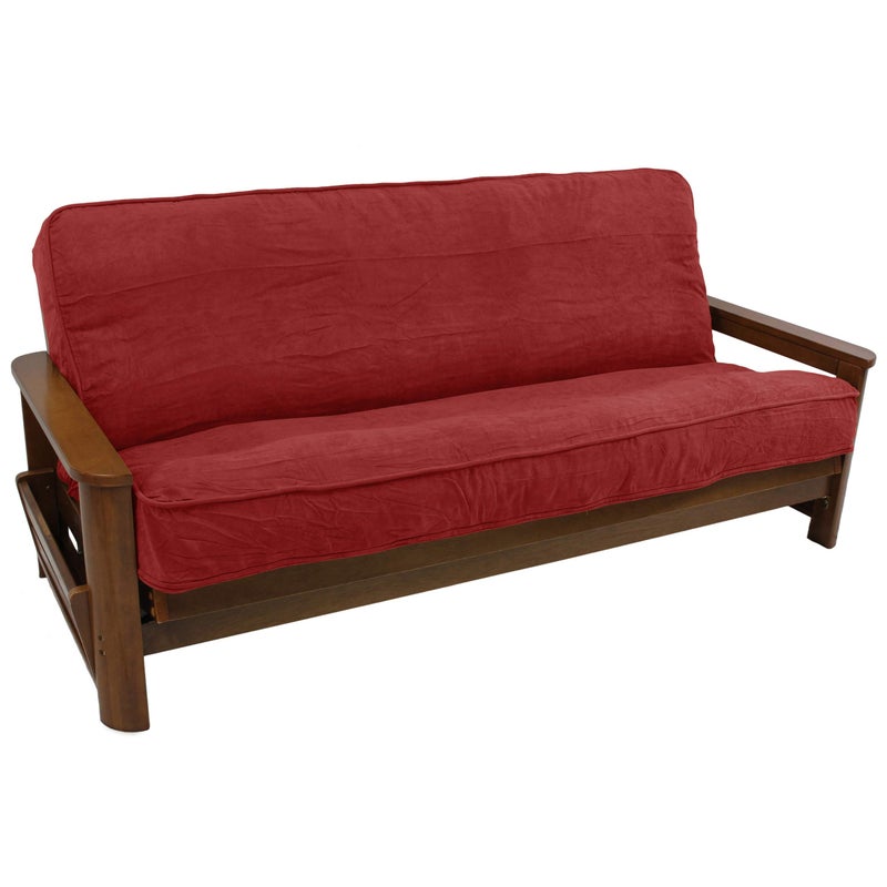 Blazing Needles Solid Microsuede Double Corded 8" to 9" Futon Cover, Full, Cardinal Red - Image 5