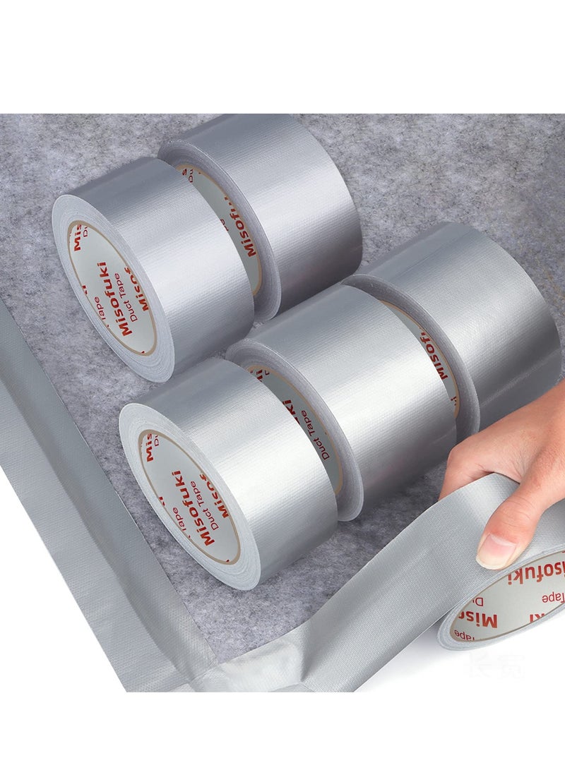 SYOSI Duct Tape Heavy Duty Waterproof 6 Roll 2 inches x 30 Yards Strong Adhesive Tape No Residue, All-Weather and Tear by Hand, Aluminium Duct Tape for Repair - Image 1