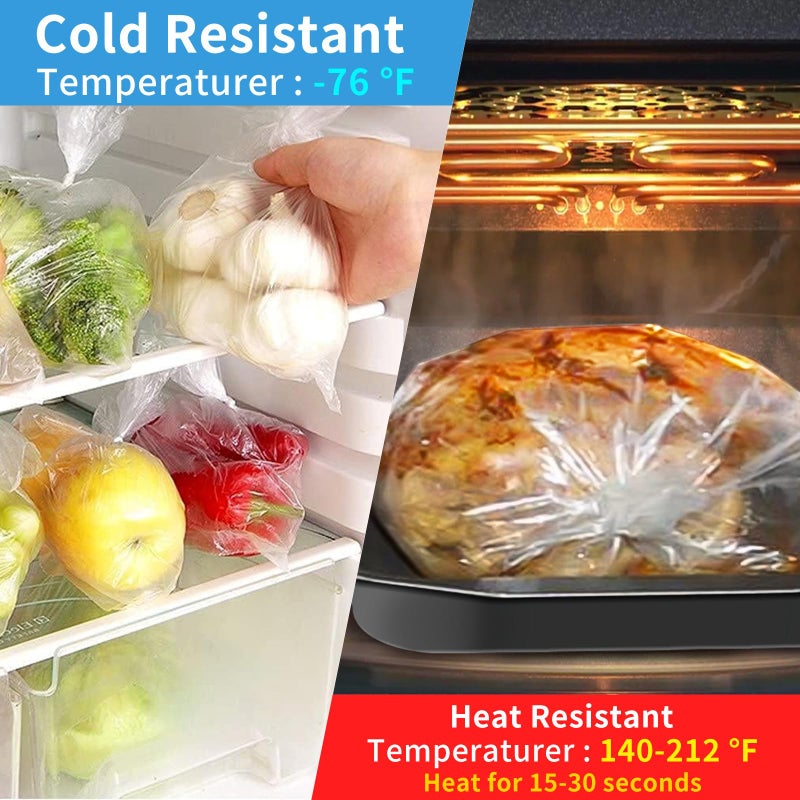 Tapsin Food Bags, 14" X 20" Plastic Produce Bags Roll, Fresh-Keeping Clear Plastic Bags for Food, Fruit, Vegetable, Bread, Kitchen, freezer, Supermarket, 350 Produce Bags/Roll (1 Rolls) - Image 3
