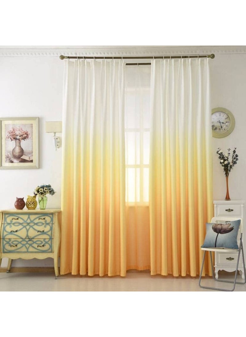S26 S26 3D Shaded Digital Printed Polyester Fabric Curtains for Bed Room Kids Room Living Room Color Yellow Window/Door/Long Door (D.N.570) (4 x 7 Feet (Size ; 48 x 84 Inch) Door, 4) 