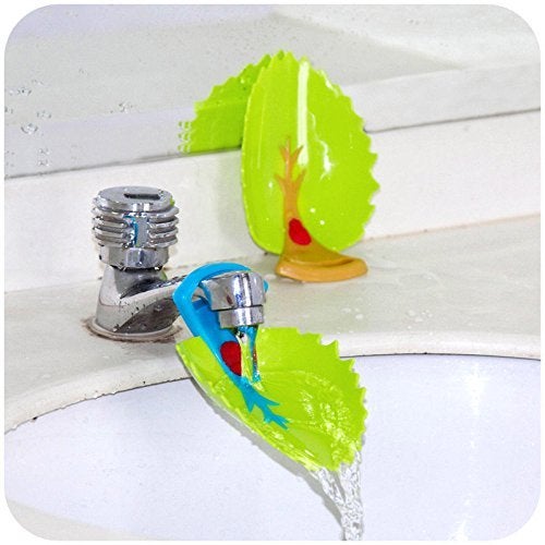 Yonisun Faucet Cover, Leaf Design Safety Faucet Extender for Children Toddler Kids Hand Washing Baby Kids Hand Wash Helper Bathroom Sink(2PCS/Pack) - Image 1
