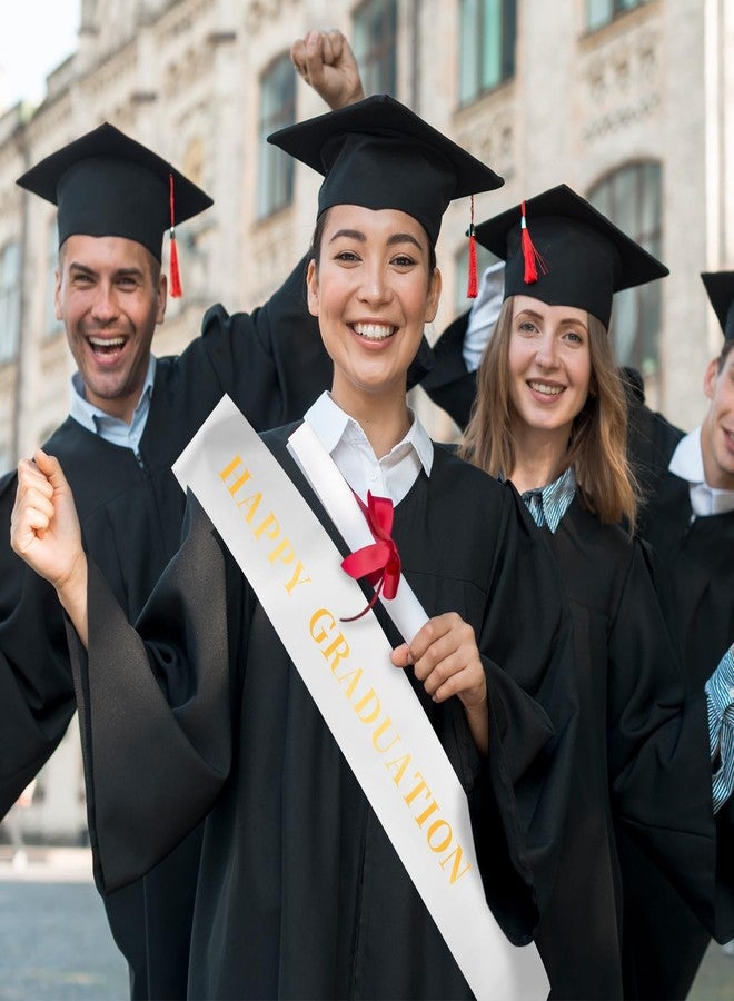 براساكو وشاحان من الساتان الأبيض من براساكو، قطعتان، مناسبان للمسابقات، وحفلات الزفاف، وحفلات التخرج، وحفلات الزفاف، ومستلزمات الأعمال اليدوية. - Image 3