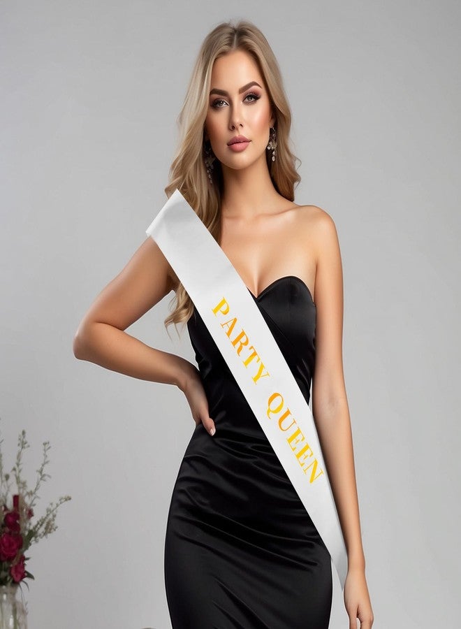 براساكو وشاحان من الساتان الأبيض من براساكو، قطعتان، مناسبان للمسابقات، وحفلات الزفاف، وحفلات التخرج، وحفلات الزفاف، ومستلزمات الأعمال اليدوية. - Image 5