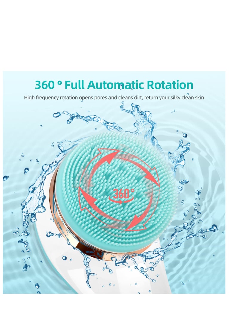 SYOSI Electric Body Brush, Rechargeable Electric Body Scrubber with Long Handle, Waterproof Facial Body Exfoliating Brush Kit with 4 Brush Heads for Cleansing, Massage, Care Your Skin in The Shower - Image 5