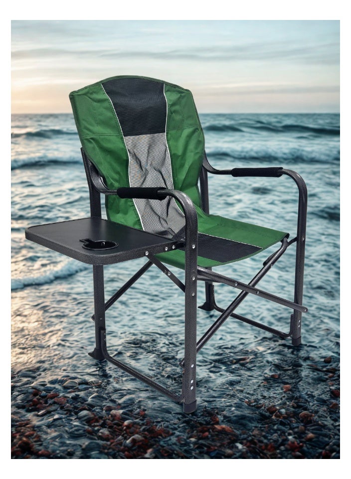 SMART HOME Folding chair with armrest and side table, picnic seat, sports chair, outdoor chair and garden chair - Image 1